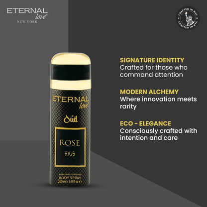 Eternal Love Amber Oud - Long Lasting Unisex Eau de Parfum - Warm Woody Oriental Fragrance with Oud & Amber - Dubai Inspired Arabic Scent - 3.4oz