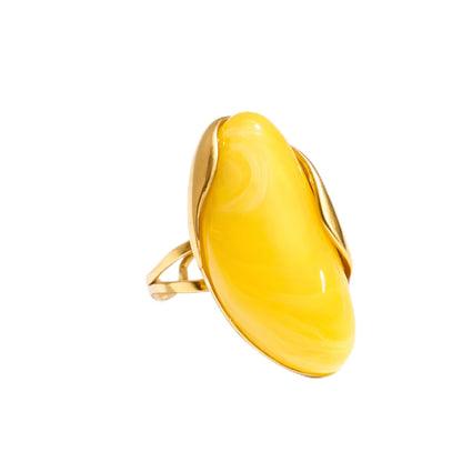 Mchic Colorful Chunky Statement Ring for Women: Boho Large Oval Acrylic Finger Ring Stainless Steel Adjustable Beach Summer Y2K Handmade Jewelry Gift for Women