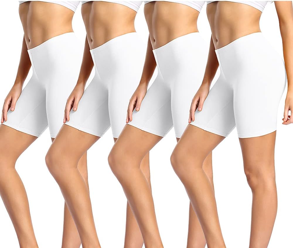 wirarpa Women's Cotton Boy Shorts Underwear Anti Chafing Soft Biker Short Plus Boy Shorts Panties 4 Pack
