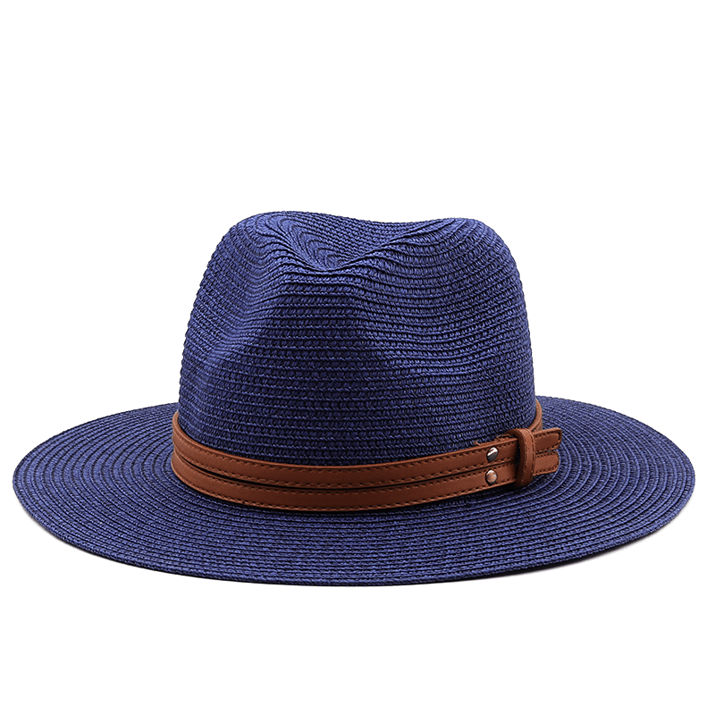 54 - 58 - 60CM Womens Summer Panama Hats Wide Brim Straw Sun Hat Beach Hat For Men Fashion UPF UV Protection Fedoras Cap For Travel - 7DAY'S