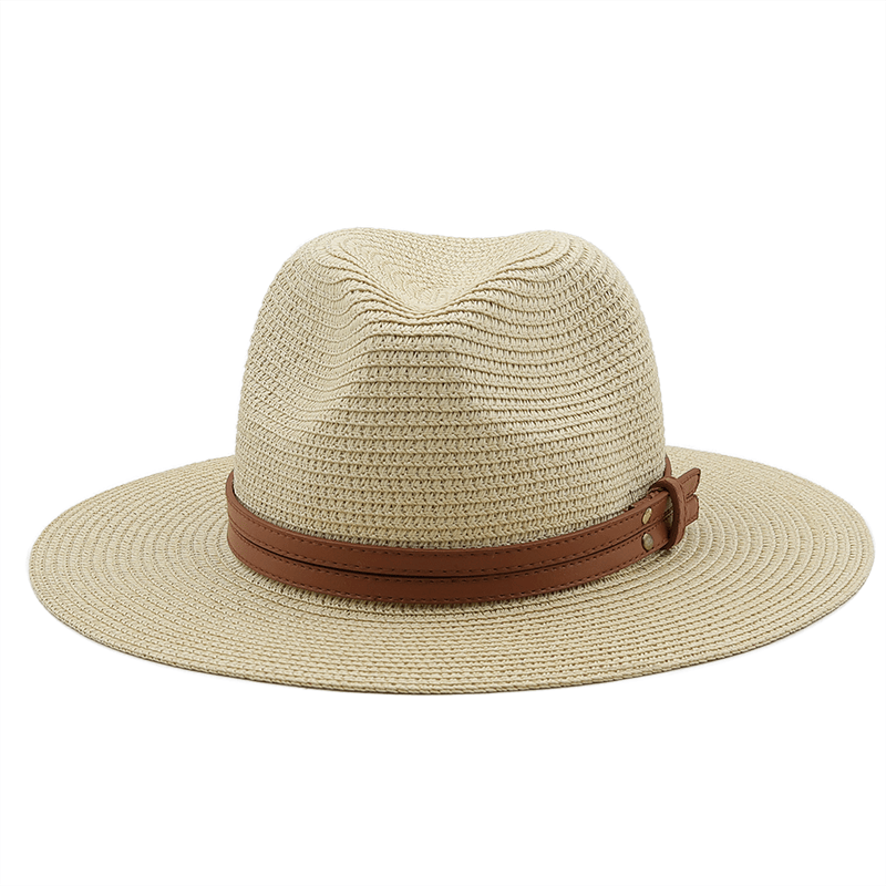 54 - 58 - 60CM Womens Summer Panama Hats Wide Brim Straw Sun Hat Beach Hat For Men Fashion UPF UV Protection Fedoras Cap For Travel - 7DAY'S