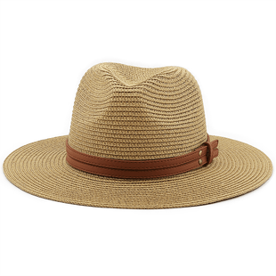 54-58-60CM Womens Summer Panama Hats Wide Brim Straw Sun Hat Beach Hat For Men Fashion UPF UV Protection Fedoras Cap For Travel