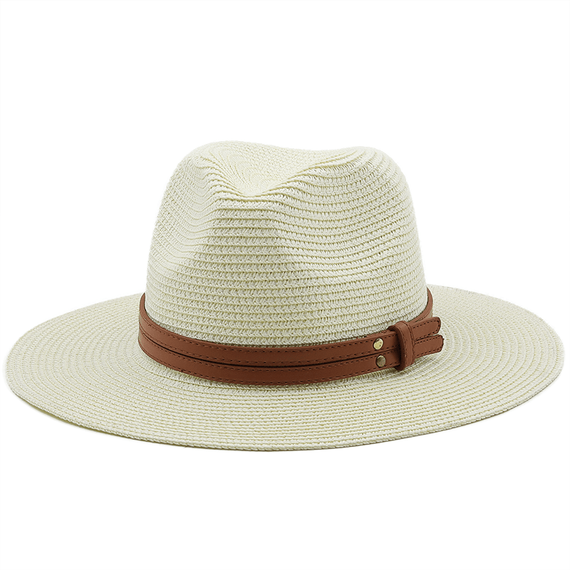 54 - 58 - 60CM Womens Summer Panama Hats Wide Brim Straw Sun Hat Beach Hat For Men Fashion UPF UV Protection Fedoras Cap For Travel - 7DAY'S