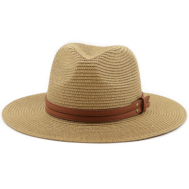 54 - 58 - 60CM Womens Summer Panama Hats Wide Brim Straw Sun Hat Beach Hat For Men Fashion UPF UV Protection Fedoras Cap For Travel - 7DAY'S