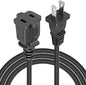 5Core AC Power Cord 15 Ft US Polarized Male to Female 2 Prong Extension Adapter Cords 16AWG 125V 1/2/12 Pc - EXC BLK 15FT - 7DAY'S