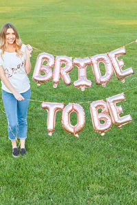 Lets Flamingle Rose Gold 16" Balloon Banner | Multiple phrases!