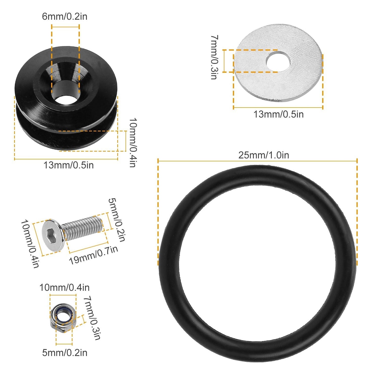 5Set Car Quick Release Bumper Fasteners Front Rear Bumper Holders Trunk Fender Hatch Lids Kit - 7DAY'S