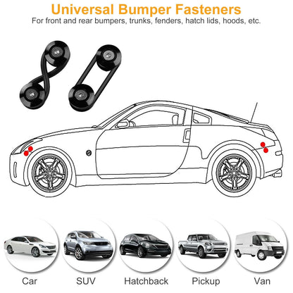 5Set Car Quick Release Bumper Fasteners Front Rear Bumper Holders Trunk Fender Hatch Lids Kit - 7DAY'S