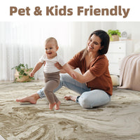 5x7 Area Rugs for Living Room, Modern Abstract Rug for Bedroom, Contemporary Machine Washable Rug, Large Stain Resistant Carpet for Dining Room Playroom Home Office, Pet & Kids Friendly - 7DAY'S