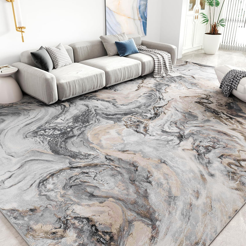 5x7 Area Rugs for Living Room, Modern Abstract Rug for Bedroom, Contemporary Machine Washable Rug, Large Stain Resistant Carpet for Dining Room Playroom Home Office, Pet & Kids Friendly - 7DAY'S