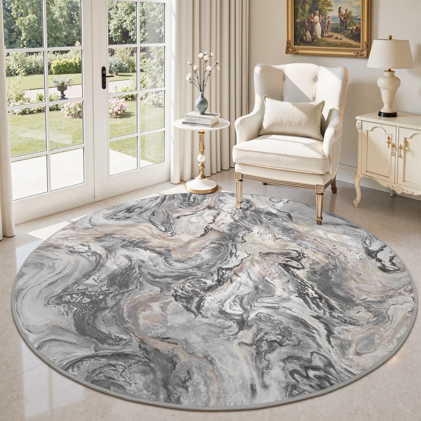 5x7 Area Rugs for Living Room, Modern Abstract Rug for Bedroom, Contemporary Machine Washable Rug, Large Stain Resistant Carpet for Dining Room Playroom Home Office, Pet & Kids Friendly - 7DAY'S