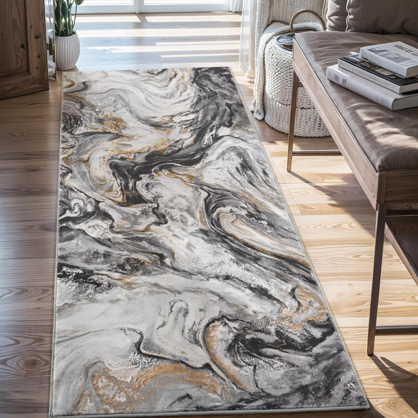 5x7 Area Rugs for Living Room, Modern Abstract Rug for Bedroom, Contemporary Machine Washable Rug, Large Stain Resistant Carpet for Dining Room Playroom Home Office, Pet & Kids Friendly - 7DAY'S
