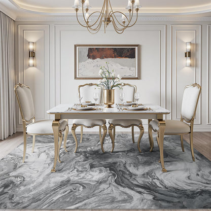 5x7 Area Rugs for Living Room, Modern Abstract Rug for Bedroom, Contemporary Machine Washable Rug, Large Stain Resistant Carpet for Dining Room Playroom Home Office, Pet & Kids Friendly - 7DAY'S