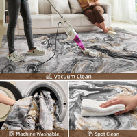 5x7 Area Rugs for Living Room, Modern Abstract Rug for Bedroom, Contemporary Machine Washable Rug, Large Stain Resistant Carpet for Dining Room Playroom Home Office, Pet & Kids Friendly - 7DAY'S