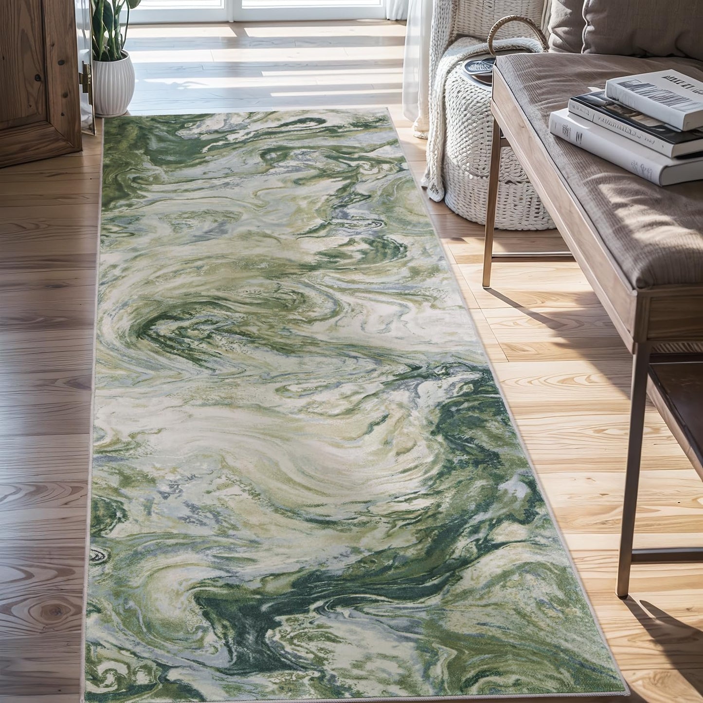 5x7 Area Rugs for Living Room, Modern Abstract Rug for Bedroom, Contemporary Machine Washable Rug, Large Stain Resistant Carpet for Dining Room Playroom Home Office, Pet & Kids Friendly - 7DAY'S