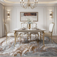 5x7 Area Rugs for Living Room, Modern Abstract Rug for Bedroom, Contemporary Machine Washable Rug, Large Stain Resistant Carpet for Dining Room Playroom Home Office, Pet & Kids Friendly - 7DAY'S