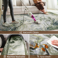 5x7 Area Rugs for Living Room, Modern Abstract Rug for Bedroom, Contemporary Machine Washable Rug, Large Stain Resistant Carpet for Dining Room Playroom Home Office, Pet & Kids Friendly - 7DAY'S