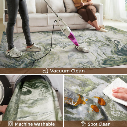 5x7 Area Rugs for Living Room, Modern Abstract Rug for Bedroom, Contemporary Machine Washable Rug, Large Stain Resistant Carpet for Dining Room Playroom Home Office, Pet & Kids Friendly - 7DAY'S