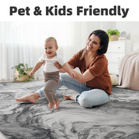 5x7 Area Rugs for Living Room, Modern Abstract Rug for Bedroom, Contemporary Machine Washable Rug, Large Stain Resistant Carpet for Dining Room Playroom Home Office, Pet & Kids Friendly - 7DAY'S