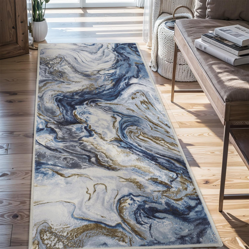 5x7 Area Rugs for Living Room, Modern Abstract Rug for Bedroom, Contemporary Machine Washable Rug, Large Stain Resistant Carpet for Dining Room Playroom Home Office, Pet & Kids Friendly - 7DAY'S