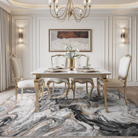 5x7 Area Rugs for Living Room, Modern Abstract Rug for Bedroom, Contemporary Machine Washable Rug, Large Stain Resistant Carpet for Dining Room Playroom Home Office, Pet & Kids Friendly - 7DAY'S