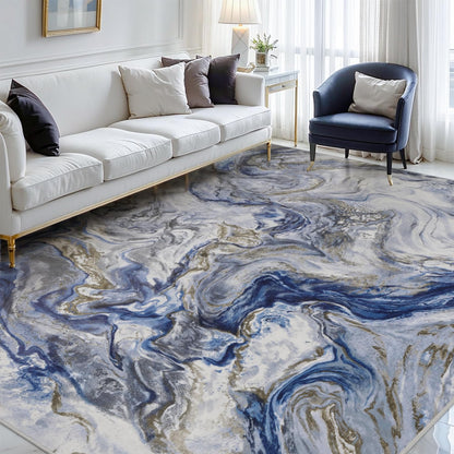 5x7 Area Rugs for Living Room, Modern Abstract Rug for Bedroom, Contemporary Machine Washable Rug, Large Stain Resistant Carpet for Dining Room Playroom Home Office, Pet & Kids Friendly - 7DAY'S