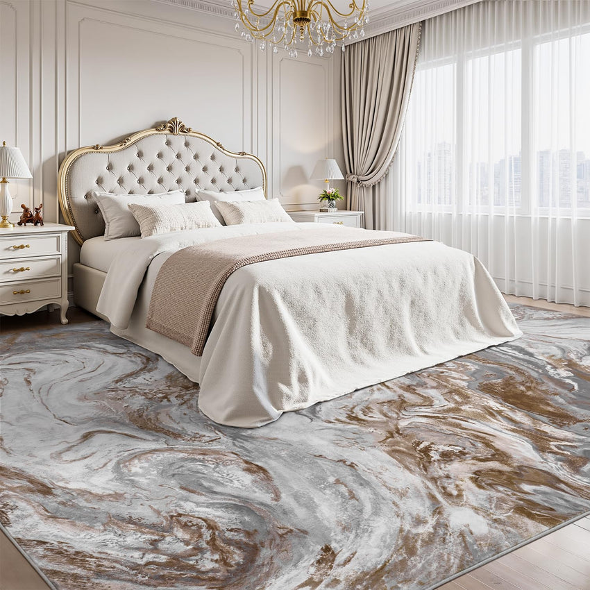 5x7 Area Rugs for Living Room, Modern Abstract Rug for Bedroom, Contemporary Machine Washable Rug, Large Stain Resistant Carpet for Dining Room Playroom Home Office, Pet & Kids Friendly - 7DAY'S