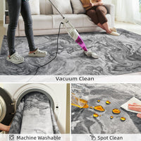 5x7 Area Rugs for Living Room, Modern Abstract Rug for Bedroom, Contemporary Machine Washable Rug, Large Stain Resistant Carpet for Dining Room Playroom Home Office, Pet & Kids Friendly - 7DAY'S
