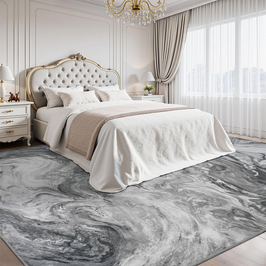 5x7 Area Rugs for Living Room, Modern Abstract Rug for Bedroom, Contemporary Machine Washable Rug, Large Stain Resistant Carpet for Dining Room Playroom Home Office, Pet & Kids Friendly - 7DAY'S