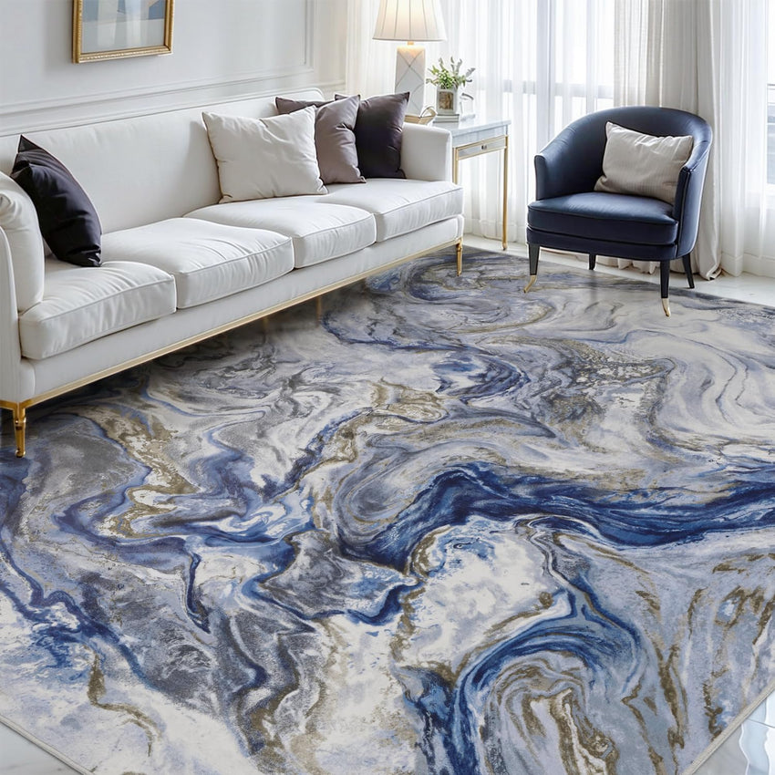 5x7 Area Rugs for Living Room, Modern Abstract Rug for Bedroom, Contemporary Machine Washable Rug, Large Stain Resistant Carpet for Dining Room Playroom Home Office, Pet & Kids Friendly - 7DAY'S
