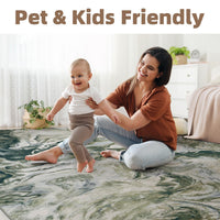 5x7 Area Rugs for Living Room, Modern Abstract Rug for Bedroom, Contemporary Machine Washable Rug, Large Stain Resistant Carpet for Dining Room Playroom Home Office, Pet & Kids Friendly - 7DAY'S