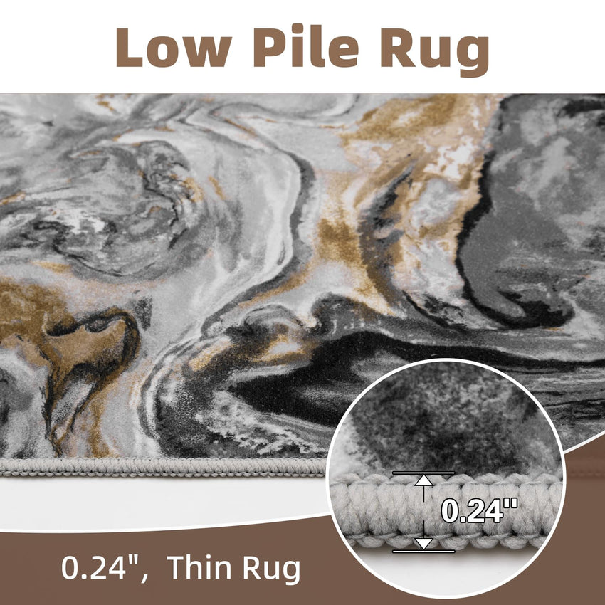 5x7 Area Rugs for Living Room, Modern Abstract Rug for Bedroom, Contemporary Machine Washable Rug, Large Stain Resistant Carpet for Dining Room Playroom Home Office, Pet & Kids Friendly - 7DAY'S