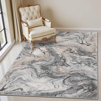 5x7 Area Rugs for Living Room, Modern Abstract Rug for Bedroom, Contemporary Machine Washable Rug, Large Stain Resistant Carpet for Dining Room Playroom Home Office, Pet & Kids Friendly - 7DAY'S