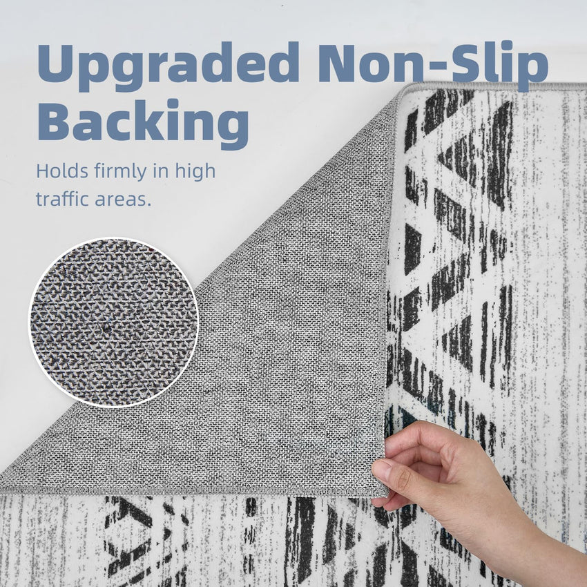 5x7 Area Rugs for Living Room Non Slip Soft Washable Rug Distressed Modern Moroccan Boho Rug Neutral Indoor Carpet Large Area Rugs for Bedroom Dining Room Office Playroom, Brown - 7DAY'S