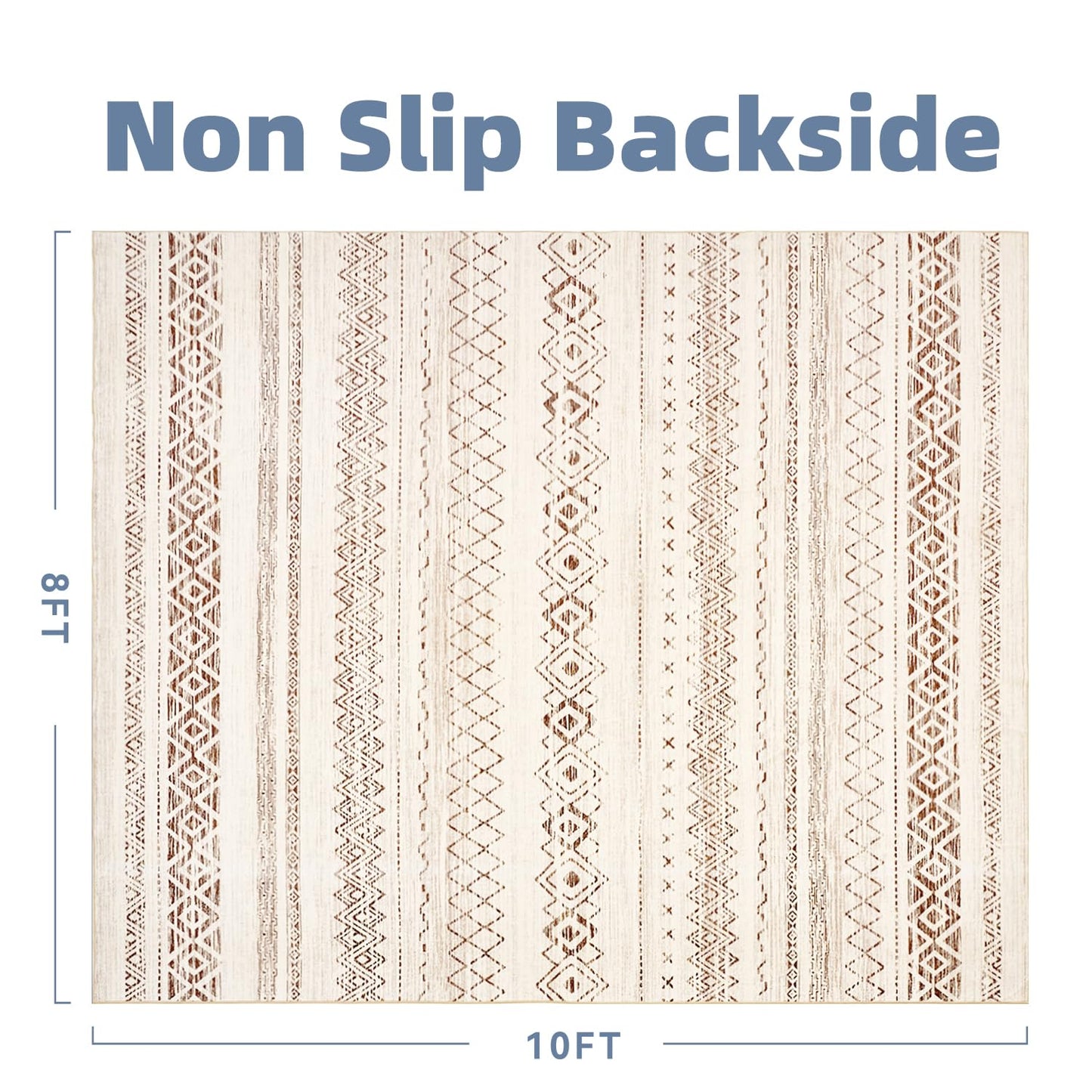 5x7 Area Rugs for Living Room Non Slip Soft Washable Rug Distressed Modern Moroccan Boho Rug Neutral Indoor Carpet Large Area Rugs for Bedroom Dining Room Office Playroom, Brown - 7DAY'S