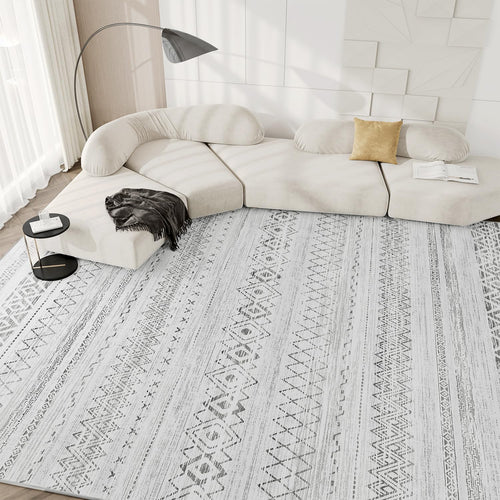 5x7 Area Rugs for Living Room Non Slip Soft Washable Rug Distressed Modern Moroccan Boho Rug Neutral Indoor Carpet Large Area Rugs for Bedroom Dining Room Office Playroom, Brown