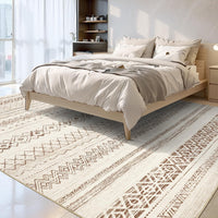 5x7 Area Rugs for Living Room Non Slip Soft Washable Rug Distressed Modern Moroccan Boho Rug Neutral Indoor Carpet Large Area Rugs for Bedroom Dining Room Office Playroom, Brown - 7DAY'S