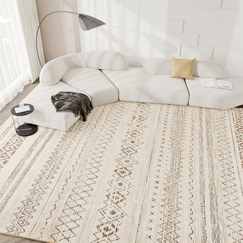 5x7 Area Rugs for Living Room Non Slip Soft Washable Rug Distressed Modern Moroccan Boho Rug Neutral Indoor Carpet Large Area Rugs for Bedroom Dining Room Office Playroom, Brown - 7DAY'S