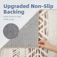 5x7 Area Rugs for Living Room Non Slip Soft Washable Rug Distressed Modern Moroccan Boho Rug Neutral Indoor Carpet Large Area Rugs for Bedroom Dining Room Office Playroom, Brown - 7DAY'S