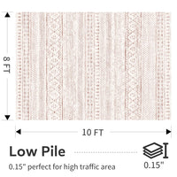 5x7 Area Rugs - Soft, Washable Neutral Boho Carpet for Living, Bedroom, Dining & Play Rooms - Indoor Brown - 7DAY'S
