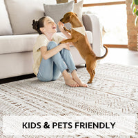 5x7 Area Rugs - Soft, Washable Neutral Boho Carpet for Living, Bedroom, Dining & Play Rooms - Indoor Brown - 7DAY'S