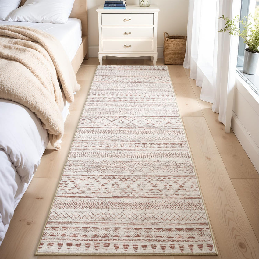 5x7 Area Rugs - Soft, Washable Neutral Boho Carpet for Living, Bedroom, Dining & Play Rooms - Indoor Brown - 7DAY'S