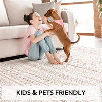 5x7 Area Rugs - Soft, Washable Neutral Boho Carpet for Living, Bedroom, Dining & Play Rooms - Indoor Brown - 7DAY'S