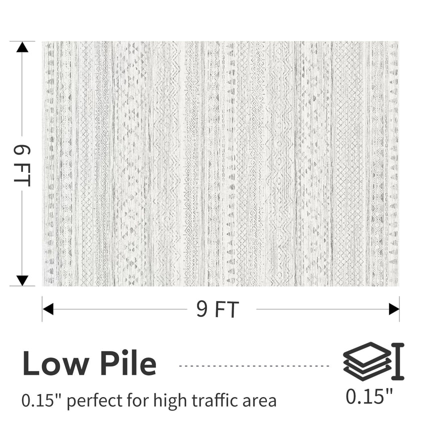 5x7 Area Rugs - Soft, Washable Neutral Boho Carpet for Living, Bedroom, Dining & Play Rooms - Indoor Brown - 7DAY'S