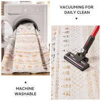 5x7 Area Rugs - Soft, Washable Neutral Boho Carpet for Living, Bedroom, Dining & Play Rooms - Indoor Brown - 7DAY'S