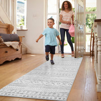 5x7 Area Rugs - Soft, Washable Neutral Boho Carpet for Living, Bedroom, Dining & Play Rooms - Indoor Brown - 7DAY'S