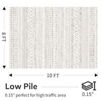 5x7 Area Rugs - Soft, Washable Neutral Boho Carpet for Living, Bedroom, Dining & Play Rooms - Indoor Brown - 7DAY'S