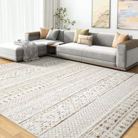 5x7 Area Rugs - Soft, Washable Neutral Boho Carpet for Living, Bedroom, Dining & Play Rooms - Indoor Brown - 7DAY'S