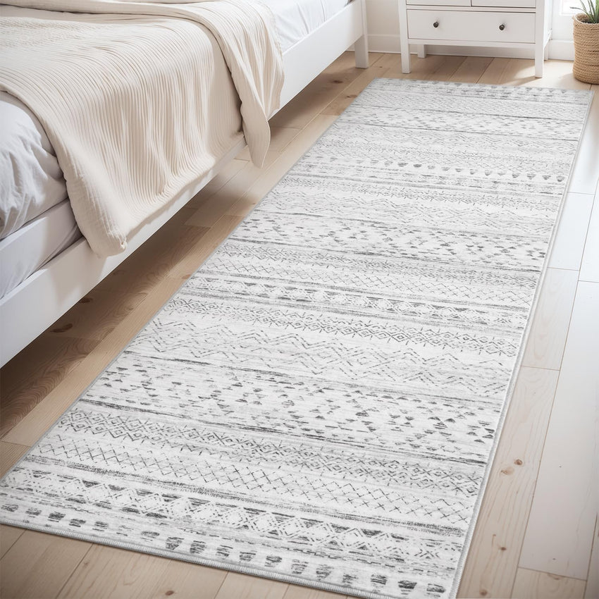 5x7 Area Rugs - Soft, Washable Neutral Boho Carpet for Living, Bedroom, Dining & Play Rooms - Indoor Brown - 7DAY'S