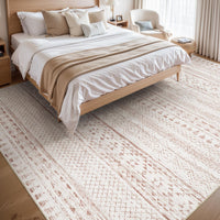 5x7 Area Rugs - Soft, Washable Neutral Boho Carpet for Living, Bedroom, Dining & Play Rooms - Indoor Brown - 7DAY'S